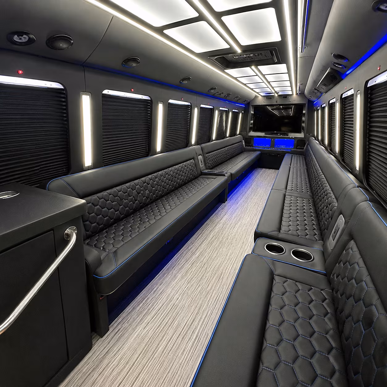 McKinney Private Event Transportation party bus interior