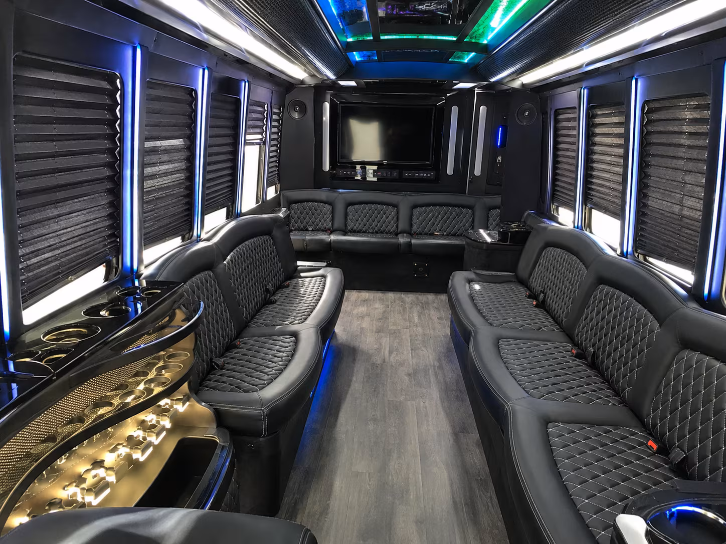 McKinney Private Event Transportation party bus interior