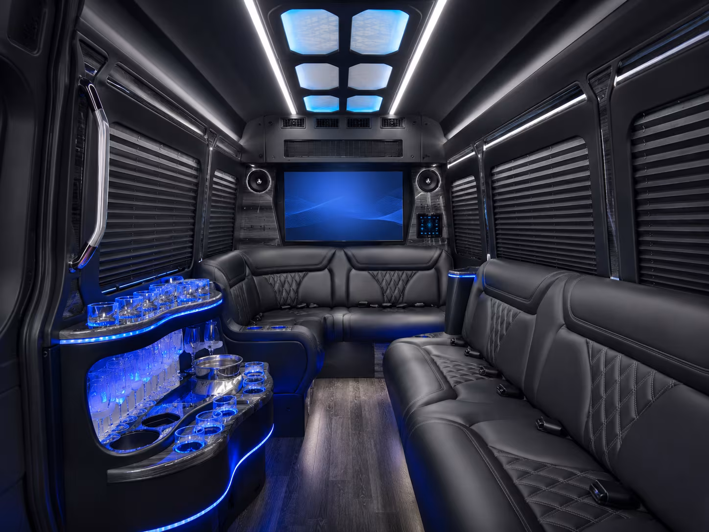 McKinney School Event Transportation party bus exterior