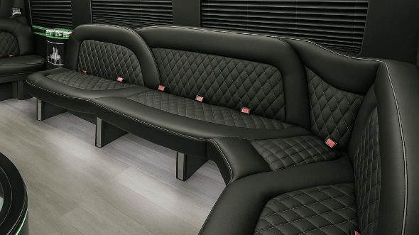 Interior of Charter Bus Company Frisco's 18 Passenger Party Bus in Frisco