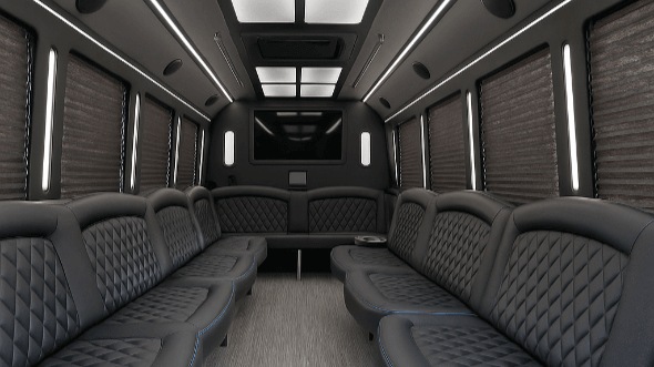 Interior of Charter Bus Company Garland's 20 Passenger Party Bus in Garland