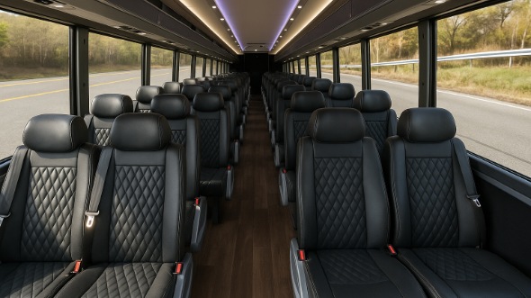 Interior of Charter Bus Company McKinney's 25 Passenger Mini Bus in McKinney