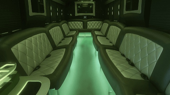 Interior of Charter Bus Company Carrollton's 28 Passenger Party Bus in Carrollton