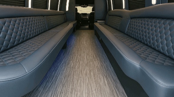 Interior of Charter Bus Company Richardson's 30 Passenger Party Bus in Richardson