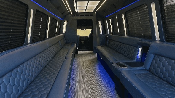 Interior of Charter Bus Company Rowlett's 30 Passenger Party Bus in Rowlett
