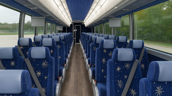 Interior of Charter Bus Company McKinney's 40 Passenger Charter Bus in McKinney