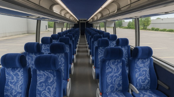 Interior of Charter Bus Company McKinney's 45 Passenger Charter Bus in McKinney
