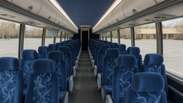 Interior of Charter Bus Company McKinney's 46 Passenger Charter Bus in McKinney