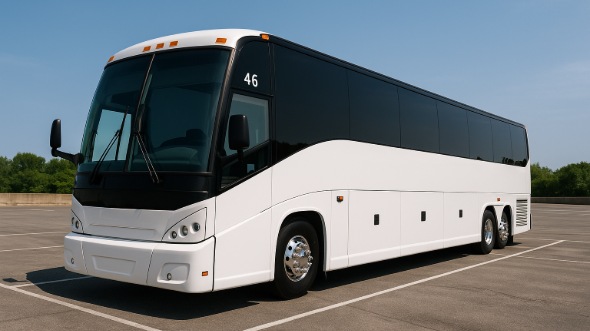 Exterior of Charter Bus Company McKinney's 47 Passenger Charter Bus in McKinney