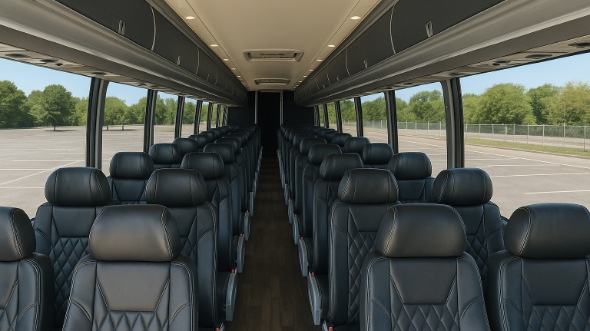 Interior of Charter Bus Company McKinney's 48 Passenger Charter Bus in McKinney