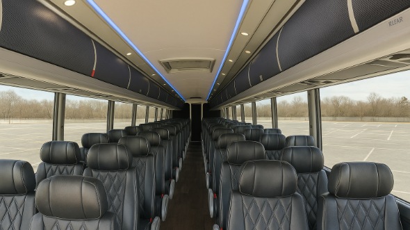 Interior of Charter Bus Company McKinney's 51 Passenger Charter Bus in McKinney