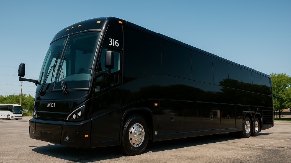 Exterior of Charter Bus Company McKinney's 51 Passenger Charter Bus in McKinney