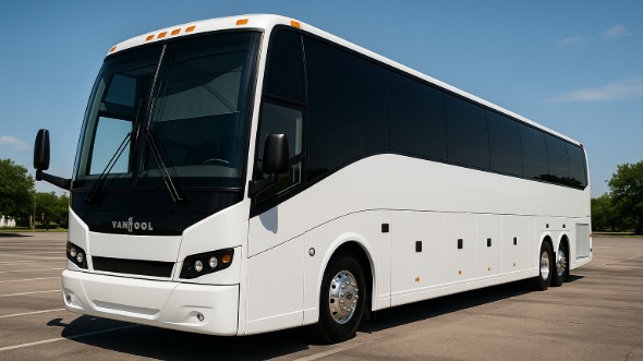 Exterior of Charter Bus Company McKinney's 55 Passenger Charter Bus in McKinney