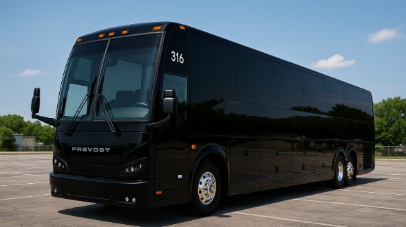 Exterior of Charter Bus Company McKinney's 56 Passenger Charter Bus in McKinney