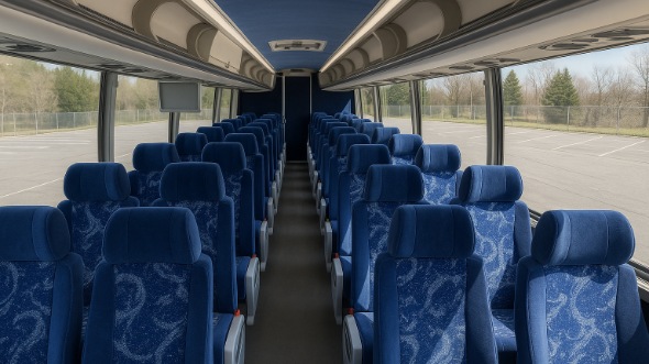 Interior of Charter Bus Company McKinney's ADA Charter Bus in McKinney